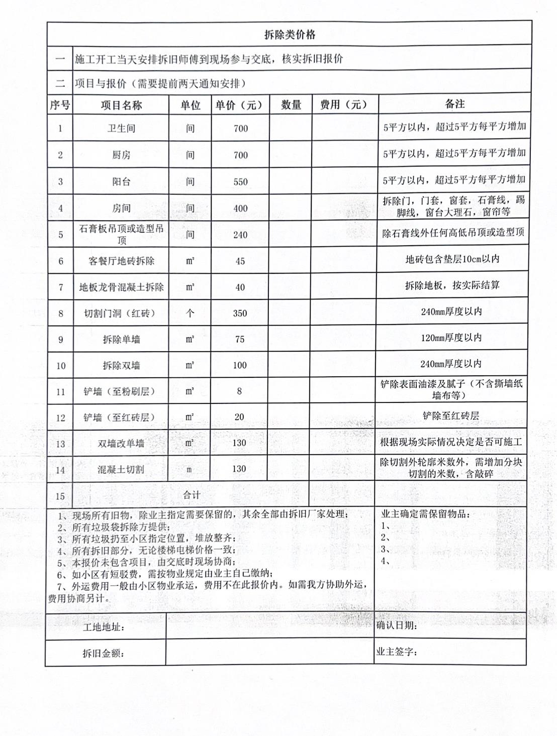 墻面拆除多少錢一平方？裝修砸墻怎么收費